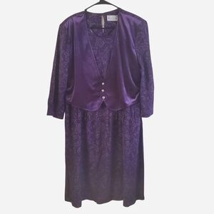 Purple Long Sleeve Dress with Jacket